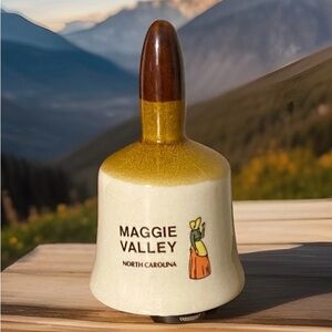 Maggie Valley VTG  ceramic bell farmhouse country souvenir